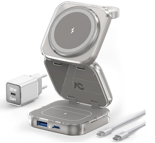 5in1 Mag-Safe Ladestation für iPhone, Watch, Buds - Titangrau