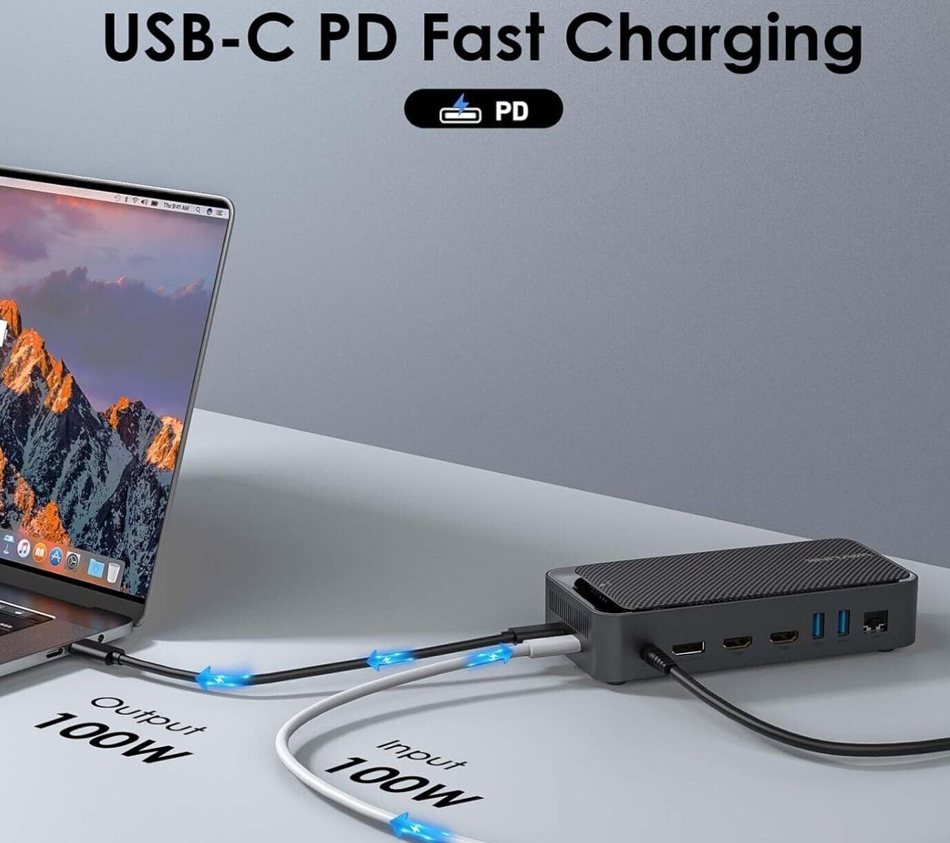 WAVLINK USB C Docking 3 Monitore, Laptop 5Gbps M.2 PC PCIe/SATA SSD-Gehäuse