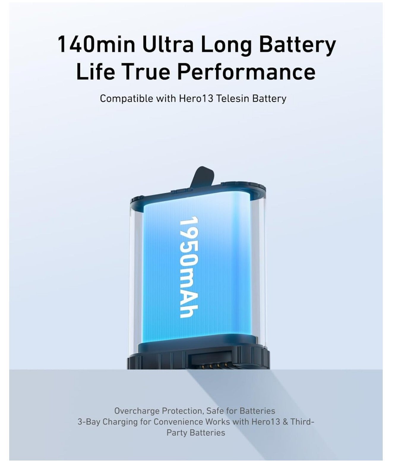 2x 2000mAh Akku für GoPro Hero 12/11/10/9 Wiederaufladbar
