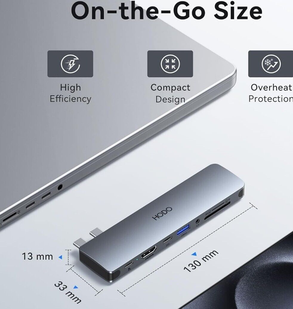 USB C Hub MacBook, 8in2, 4K 60Hz HDMI, Thunderbolt 3