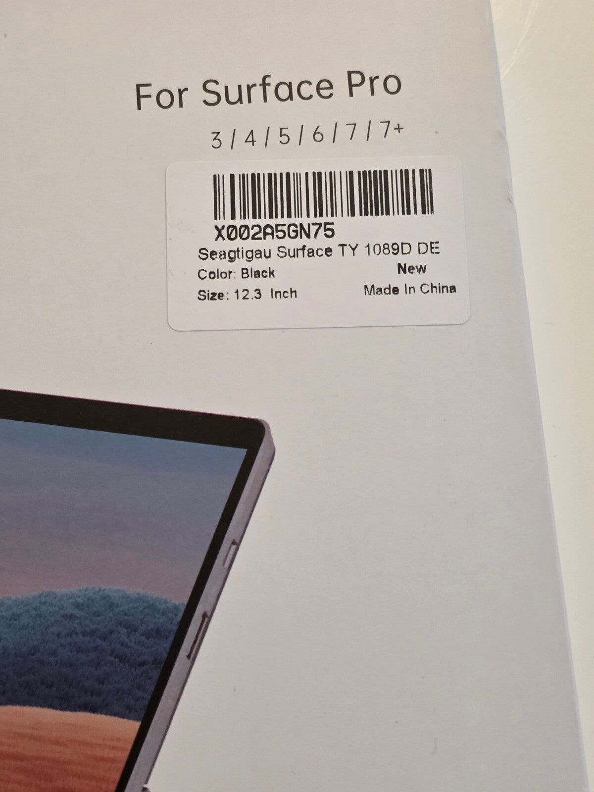 QWERTY Tastatur für Surface Pro 7+/7/6/5/4/3 Bluetooth Schwarz