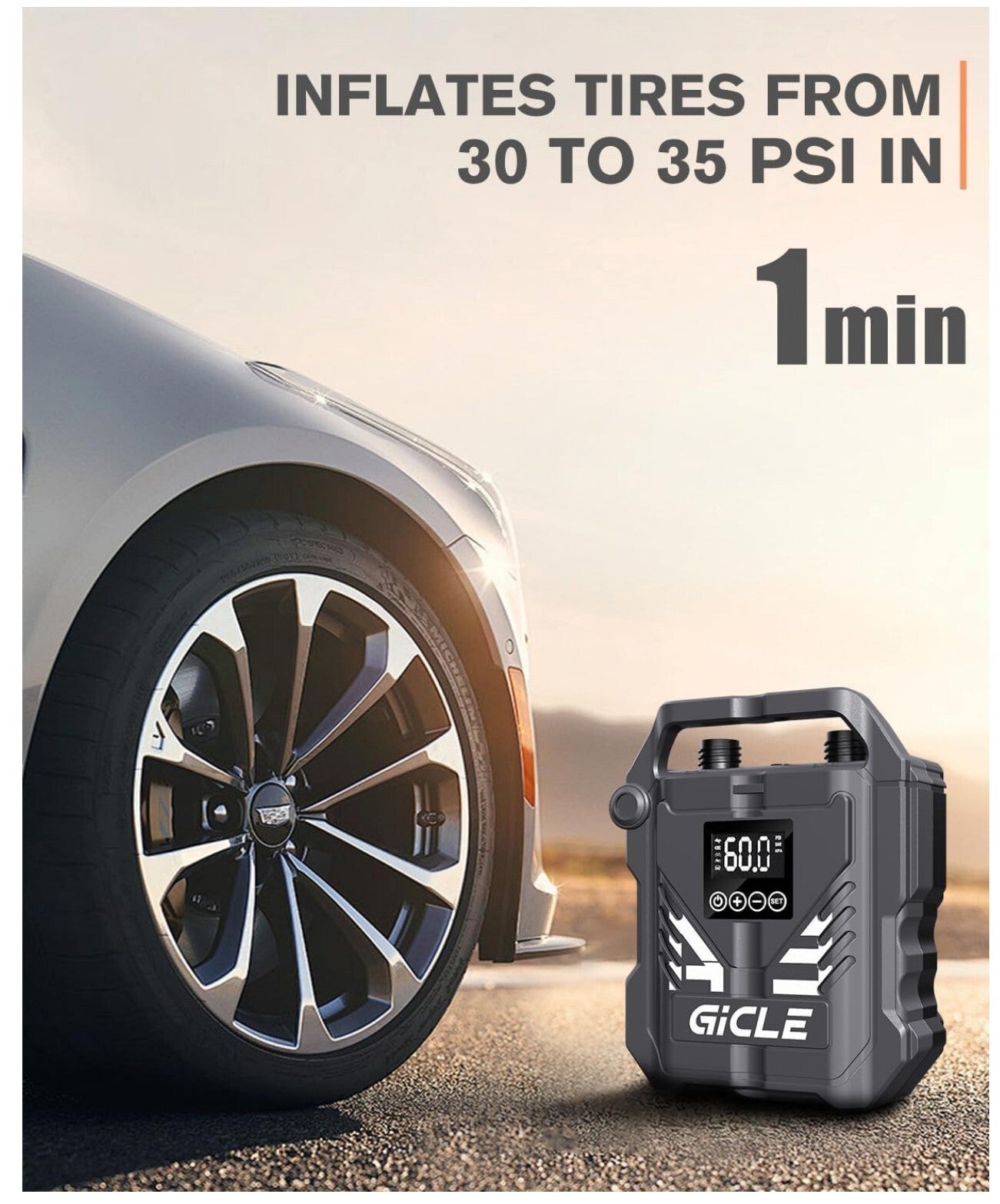 Elektrische SUP Pumpe 60PSI Dual Stage Auto-Off 12V für Paddleboard