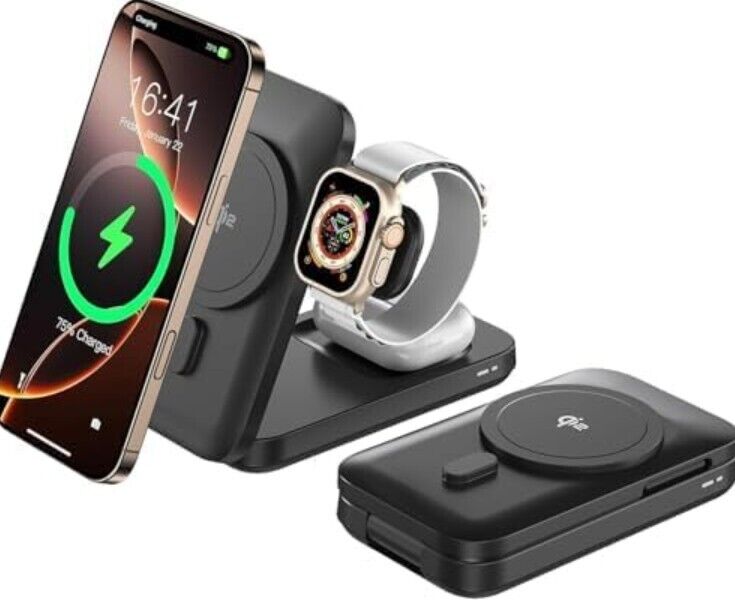 Qi2 3-in-1 Magnetische Ladestation - Für Apple iPhone, Watch & AirPods