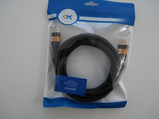 54 Gbps DisplayPort 2.1 Kabel 3 m, DP54 Kabel mit 8K 165 Hz, 4K 500 Hz in Schwar