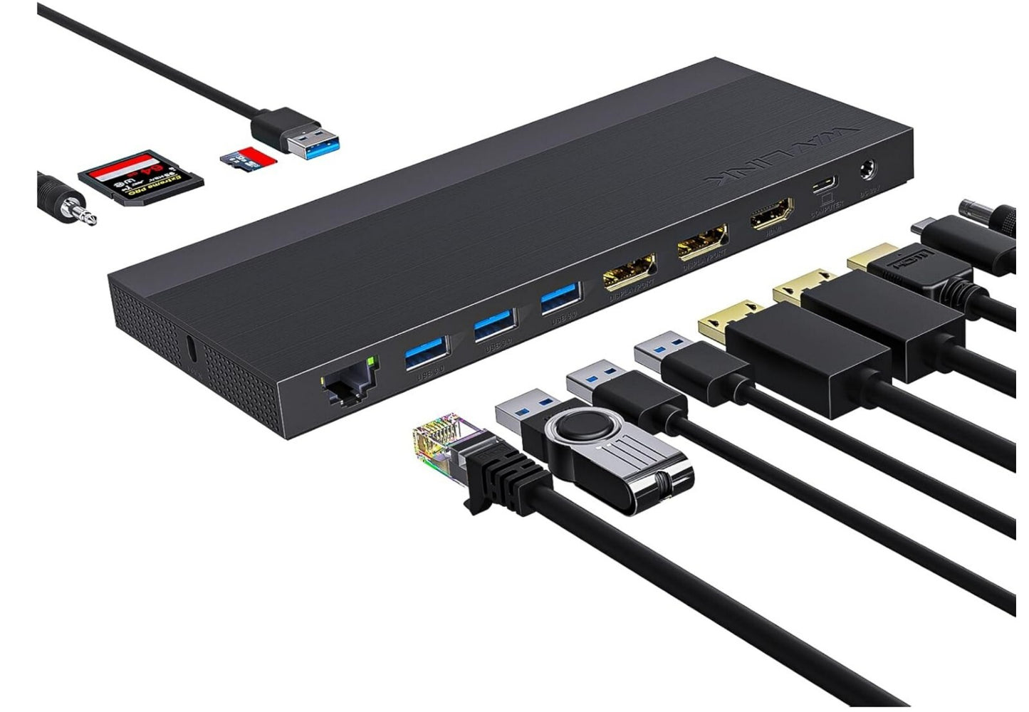 WAVLINK USB-C Docking Station 130W Triple Display HDMI DP Ethernet