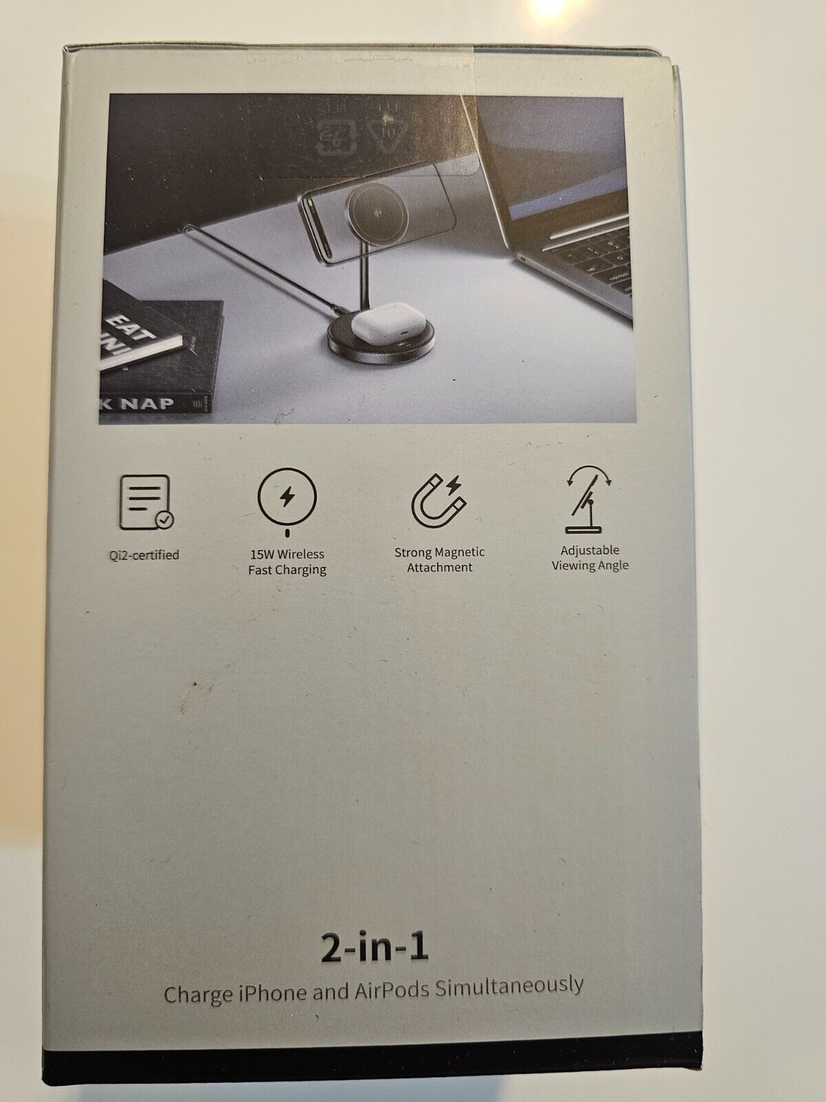 UGREEN MagFlow Qi2 15W iPhone Ladestation, 2 in 1 kabelloses Ladegerät MagSafe-K