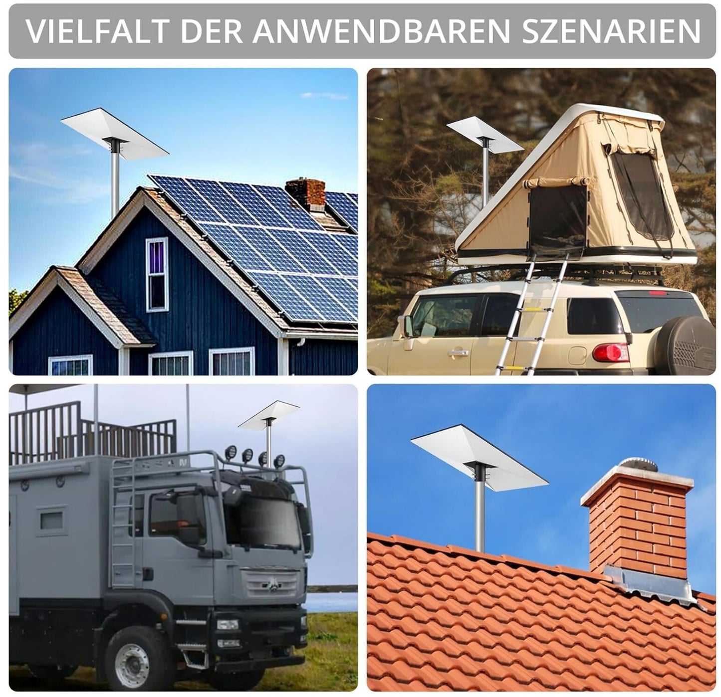 Starlink Gen 3 Rohradapter Masthalterung Aluminium Schwarz