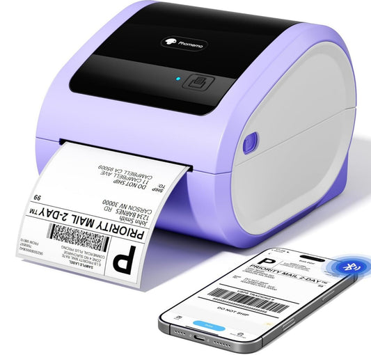 Phomemo D520BT Bluetooth Thermodrucker 4x6 Etiketten Lila DHL Amazon Shopify