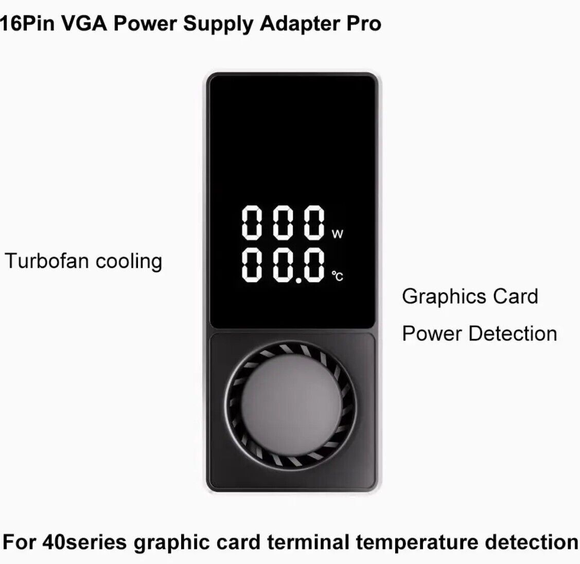 12VHPWR GPU Temp. Watt FAN Adapter RTX5090/4090/5080/4080/5070/4070 180 Grad
