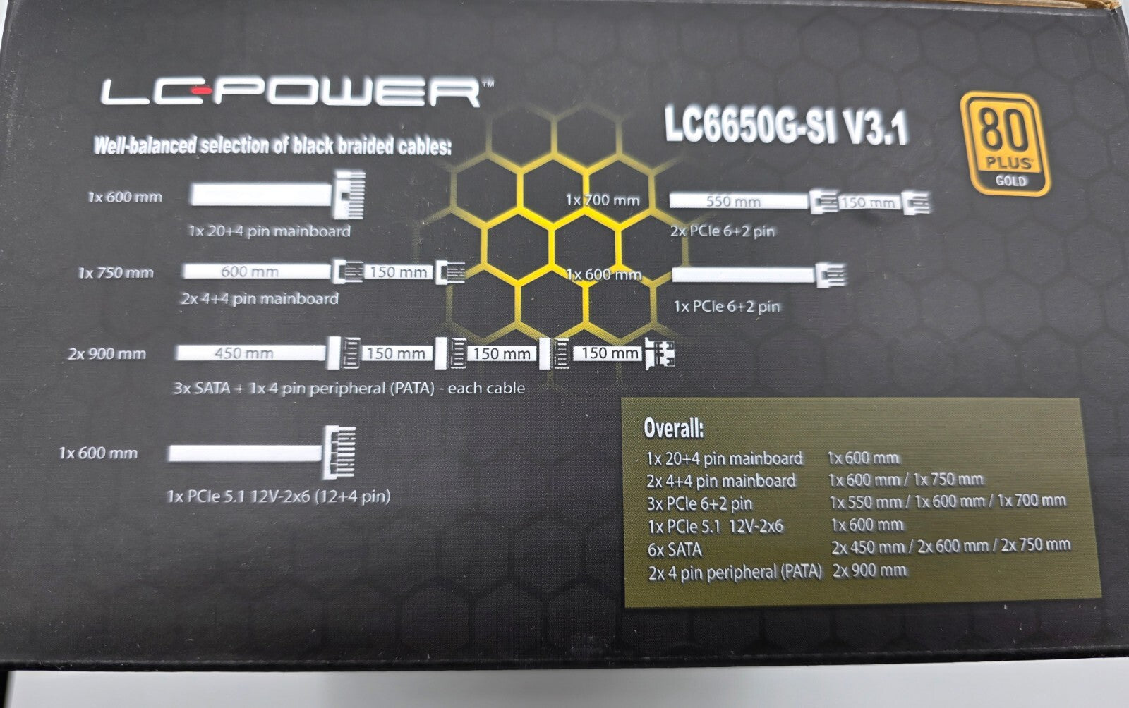Integrator - Pro 650W ATX V3.1 Netzteil - 80 Plus Gold OCP OPP SCP SIP UVP