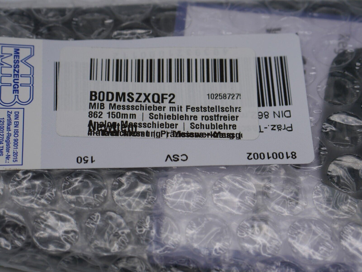 Messschieber 150mm DIN 862 Edelstahl Präzision