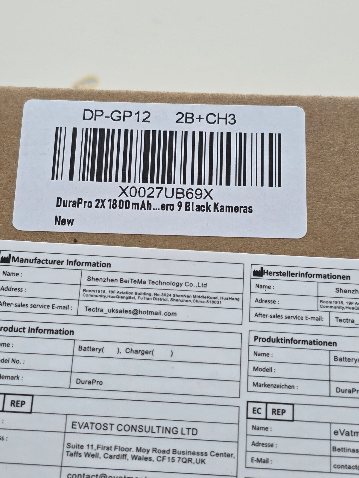2x 1800mAh Akku + 3-Slots USB-C Ladegerät für GoPro Hero 12/11/10/9