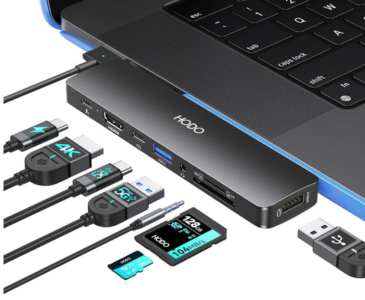 USB-C Hub 8in2 für MacBook M4/M3/M2/M1, 4K HDMI, Thunderbolt 3, SD/TF