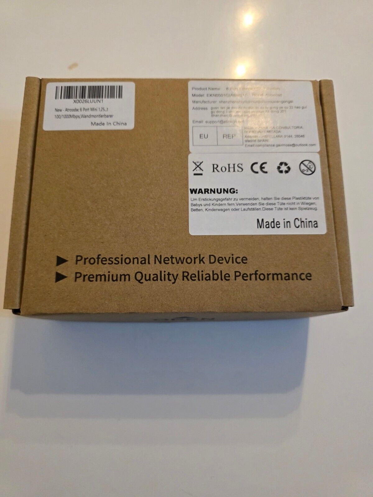 6-Port 1,25G Ethernet Switch mit SFP, Metall, Wandmontage