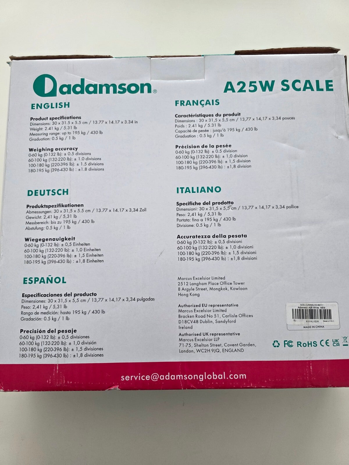 A25W Analogwaage 180kg Rutschfeste Oberfläche Große Ziffern