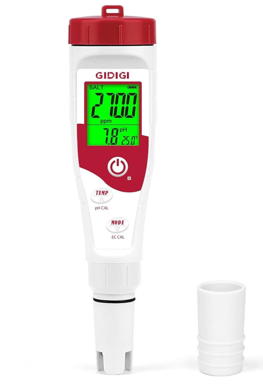 5-in-1 pH Salzmessgerät Pool TDS EC Tester Wasserdicht