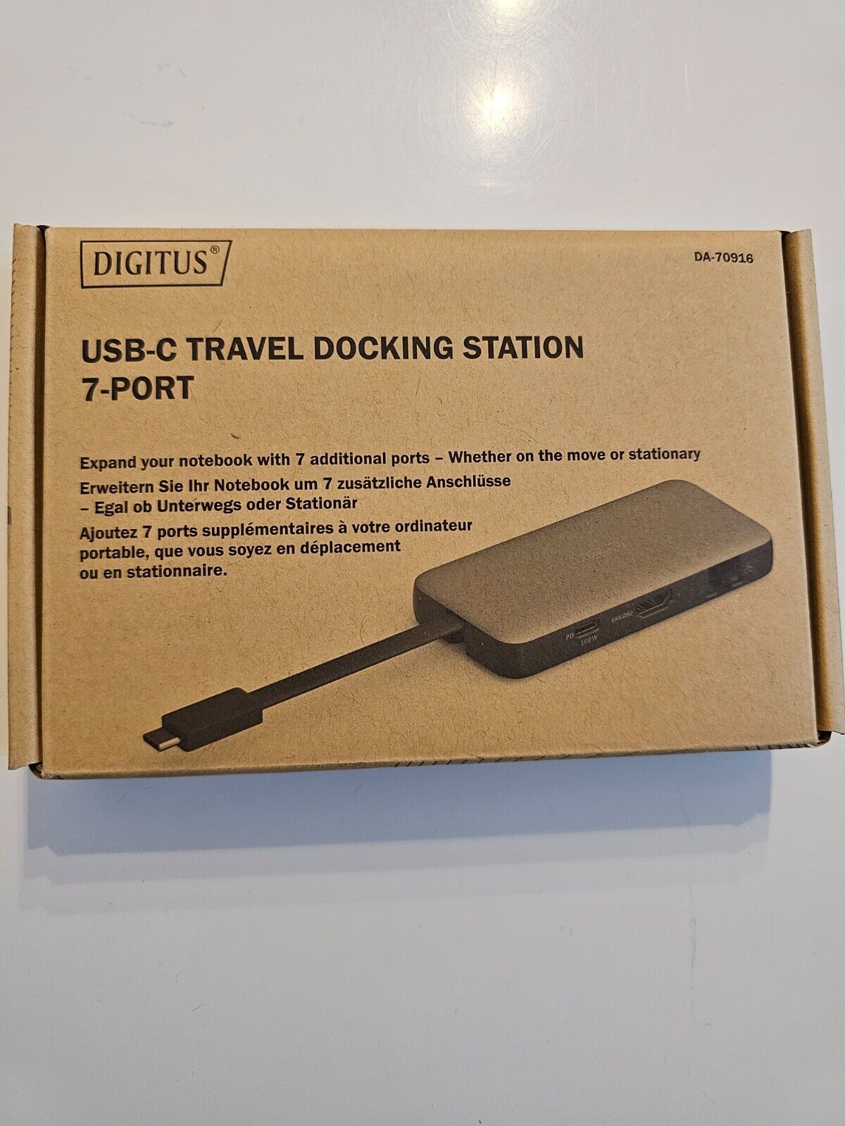 USB-C Travel Docking Station - 7-Ports - 1x HDMI UltraHD 4k/60Hz - 2X USB-A 3.2