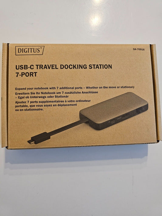 USB-C Travel Docking Station - 7-Ports - 1x HDMI UltraHD 4k/60Hz - 2X USB-A 3.2