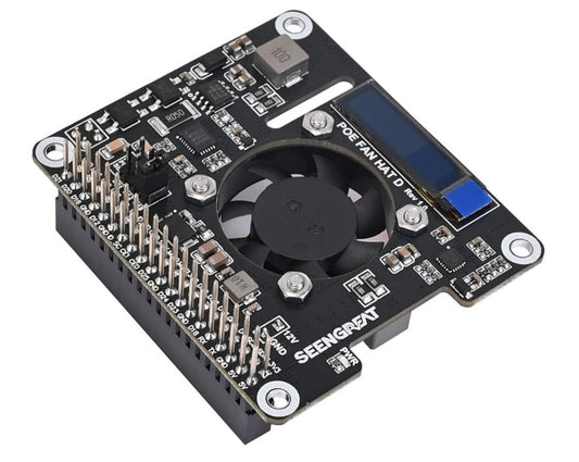 PoE HAT für Raspberry Pi 4B/3B+ mit Lüfter, OLED, 802.3af/at