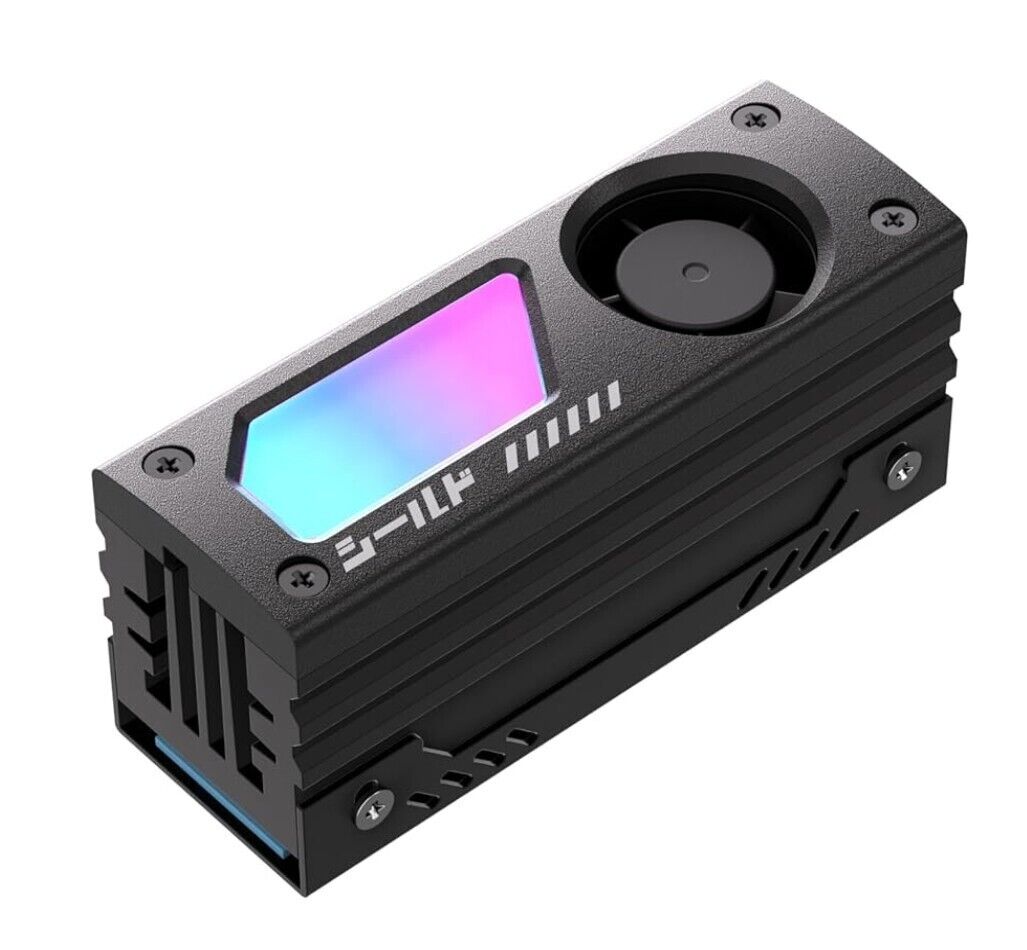 ARGB M.2 SSD-Kühler mit 20mm PWM-Lüfter, Premium-Aluminium-Design, 5V 3-Pin ARGB