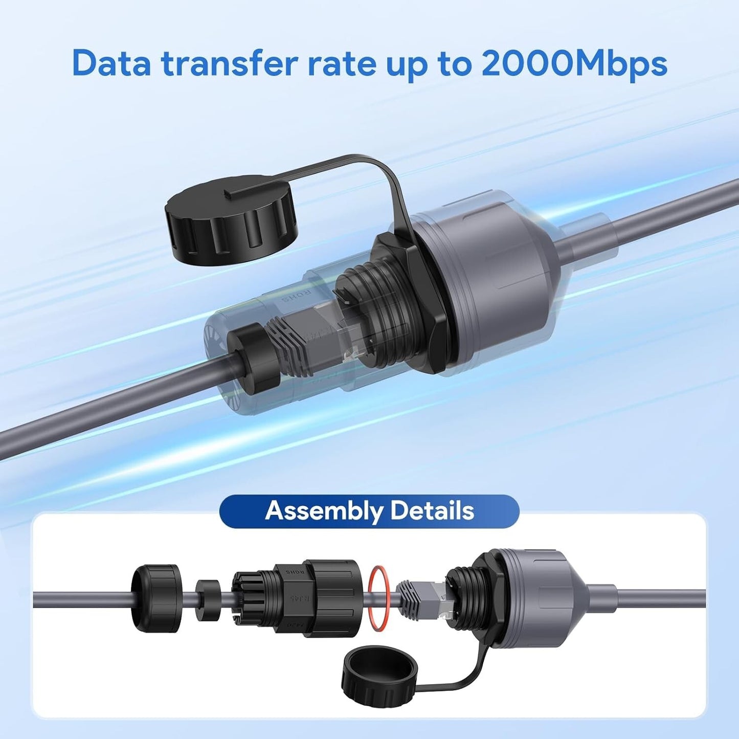 Starlink Ethernet Adapter Gen 3/Mini IP68 RJ45 Wasserdicht