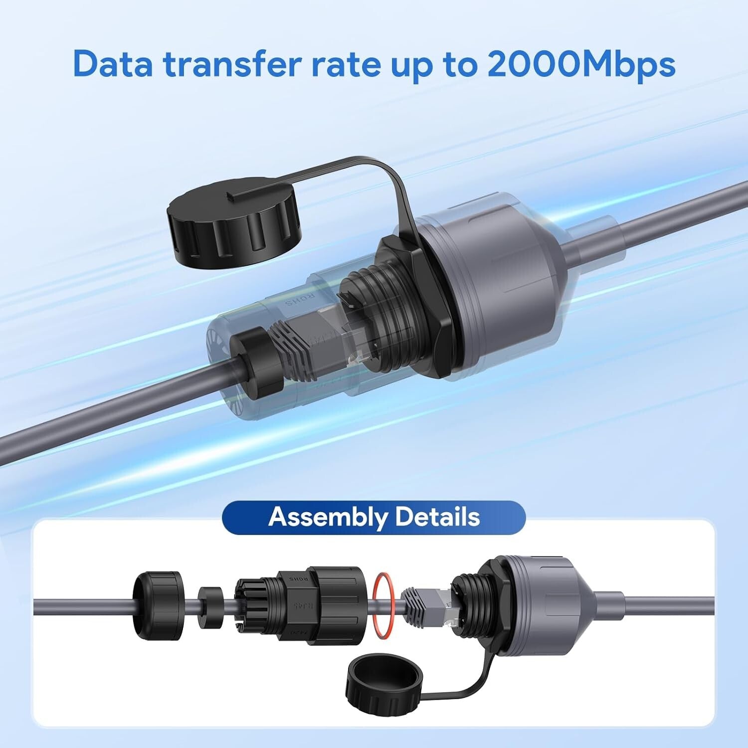 Starlink Ethernet Adapter Gen 3/Mini IP68 RJ45 Wasserdicht