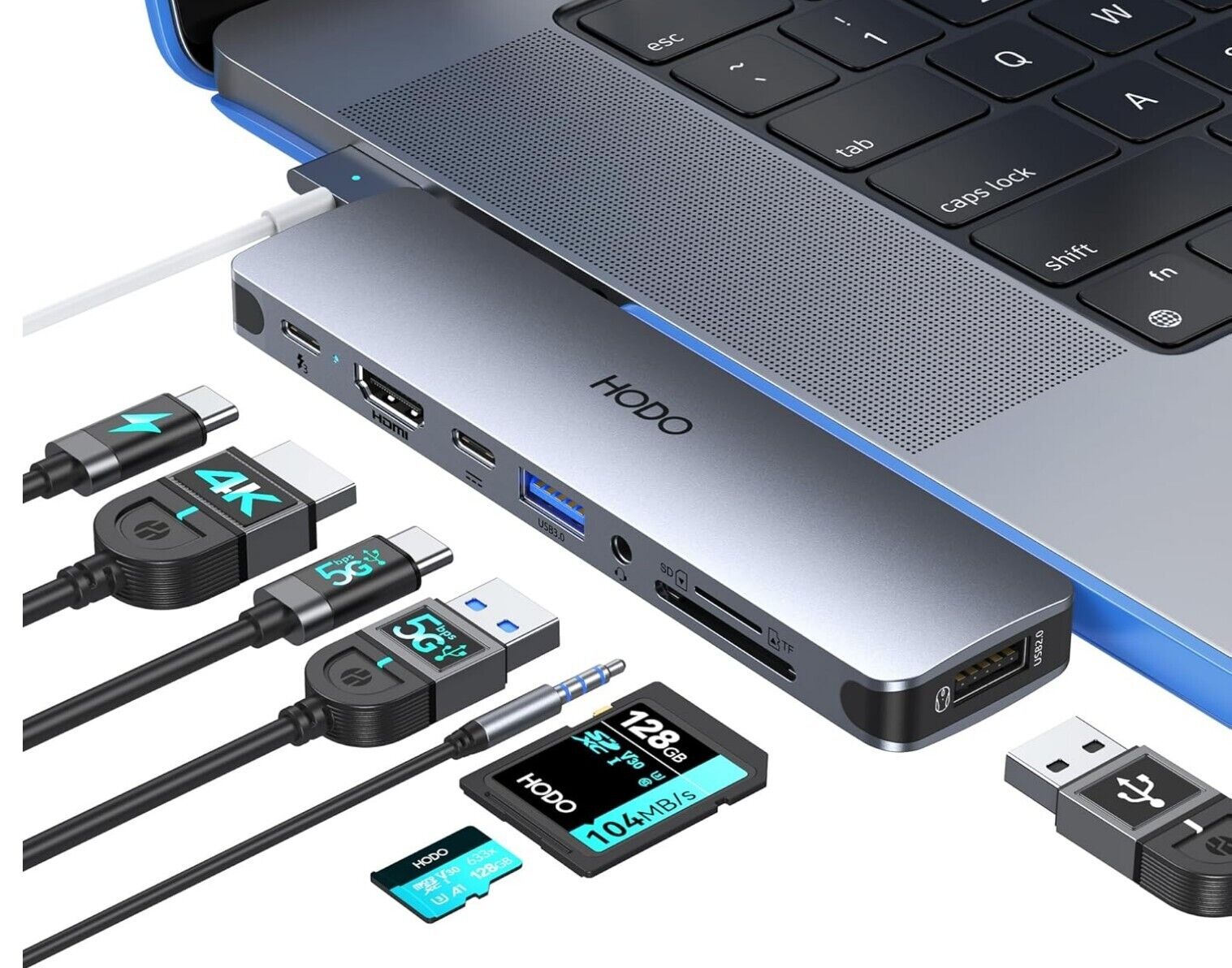 USB C Hub MacBook, 8in2, 4K 60Hz HDMI, Thunderbolt 3