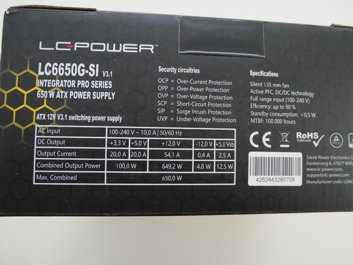 Integrator - Pro 650W ATX V3.1 Netzteil - 80 Plus Gold OCP OPP SCP SIP UVP