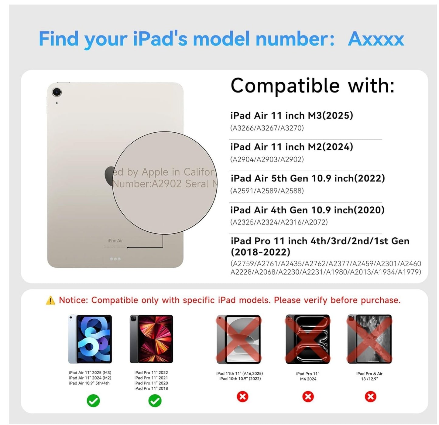 Tastatur iPad Air 11" M2/M3 Pro 11" Ultradünn Trackpad QWERTZ