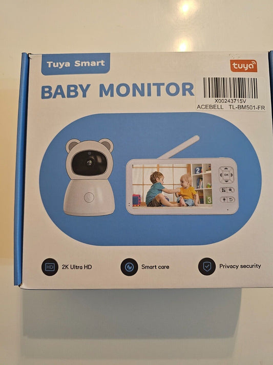 2K Babyphone mit Kamera, PTZ 360° 5'' WLAN Video Babyphone mit App, 4×Zoom, Auto