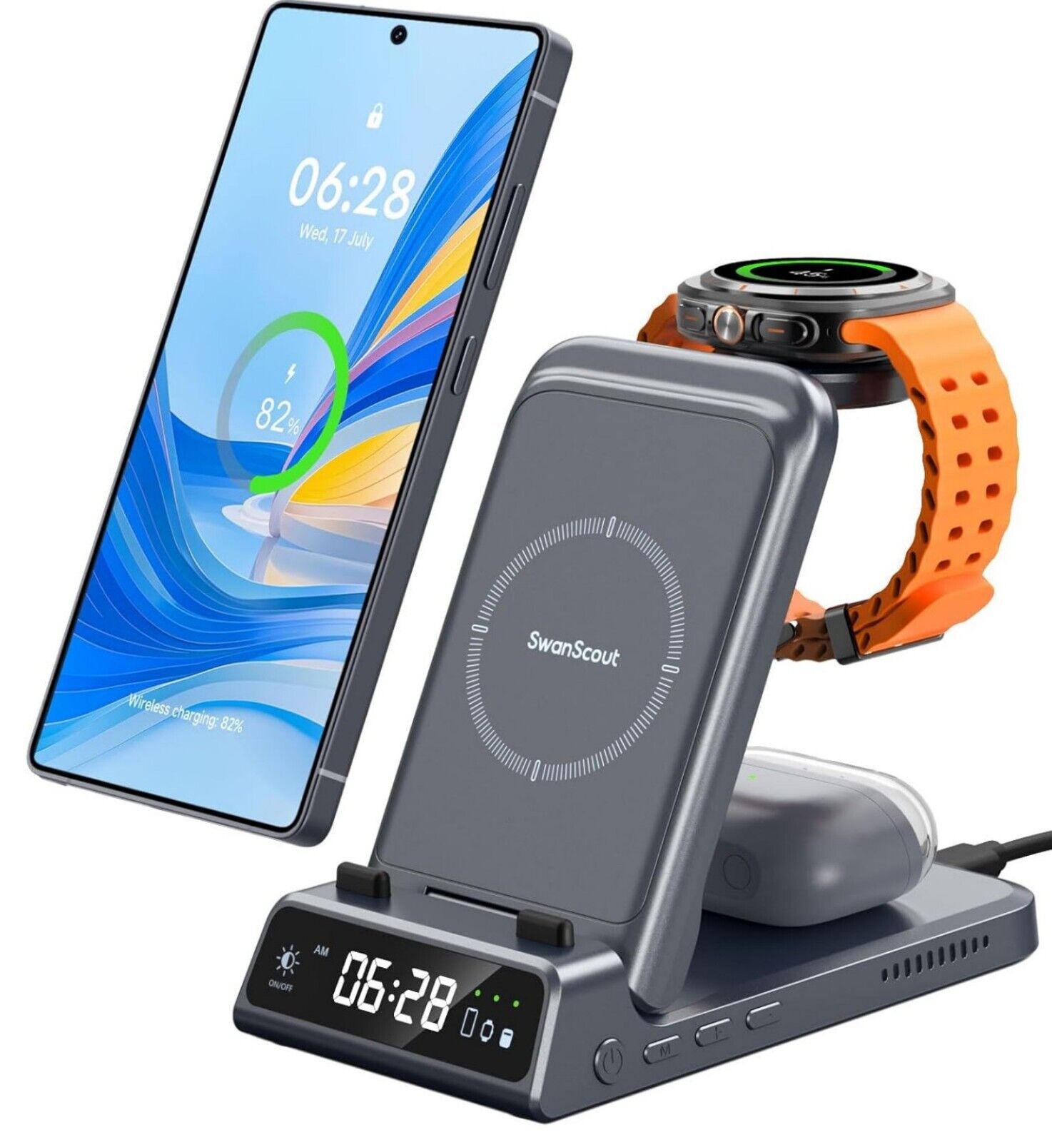 3in1 Wireless Charger für Samsung S25/Watch/Buds