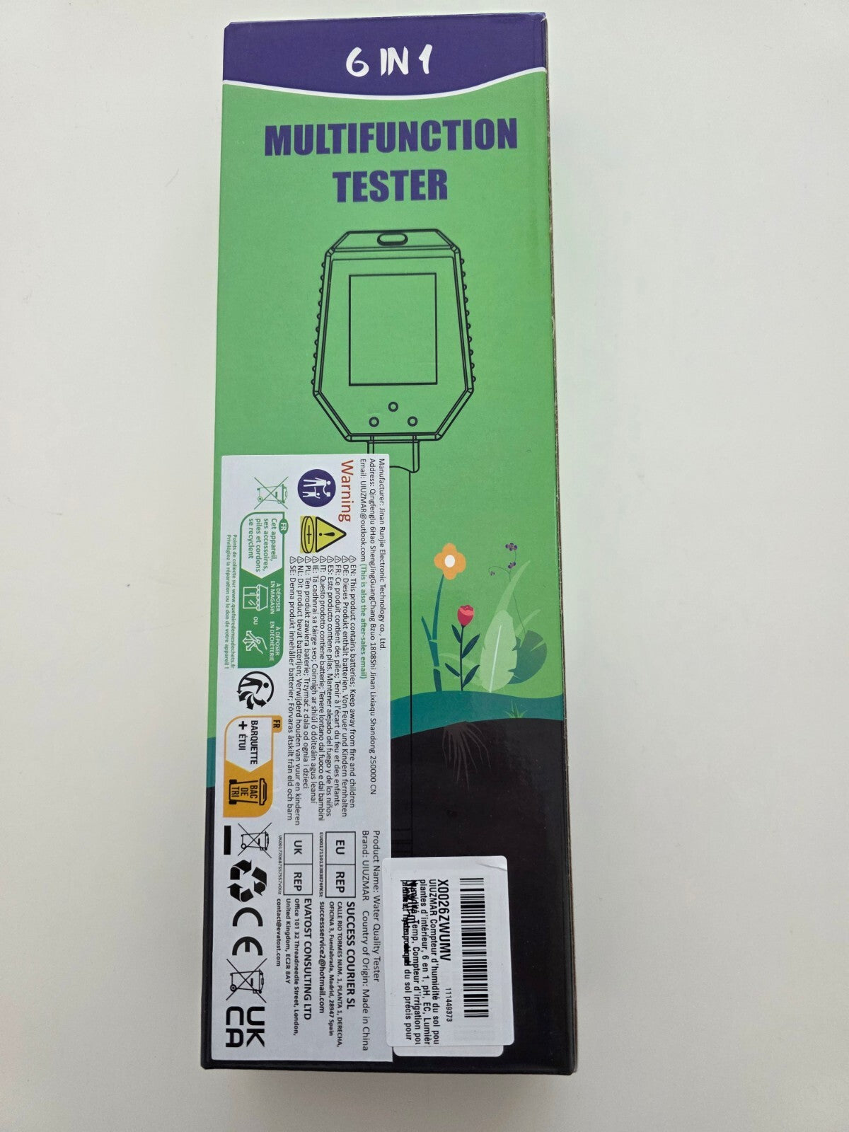 6-in-1 Bodenfeuchtigkeitsmessgerät pH EC Licht Temperatur Garten