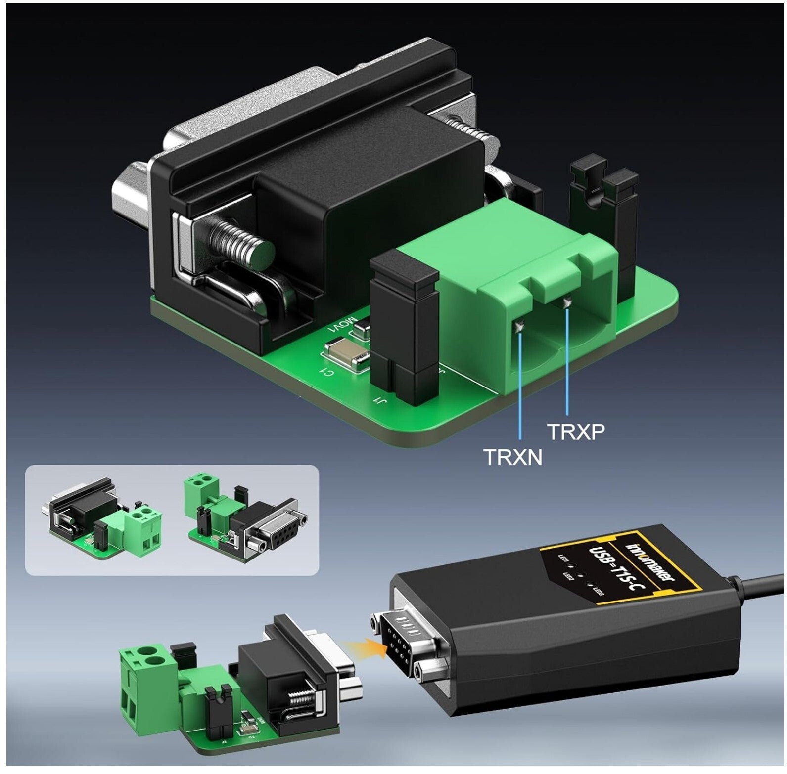 USB-zu-10BASE-T1S Ethernet-Konverter 10 Mbit/s, Windows/Linux, Industriequalität