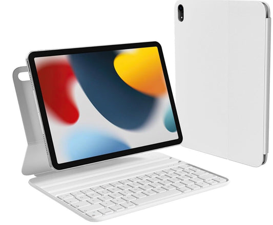 Hülle mit Folio Tastatur für iPad 10 10.9 Zoll,Ultra Slim,QWERTZ (Weiß)
