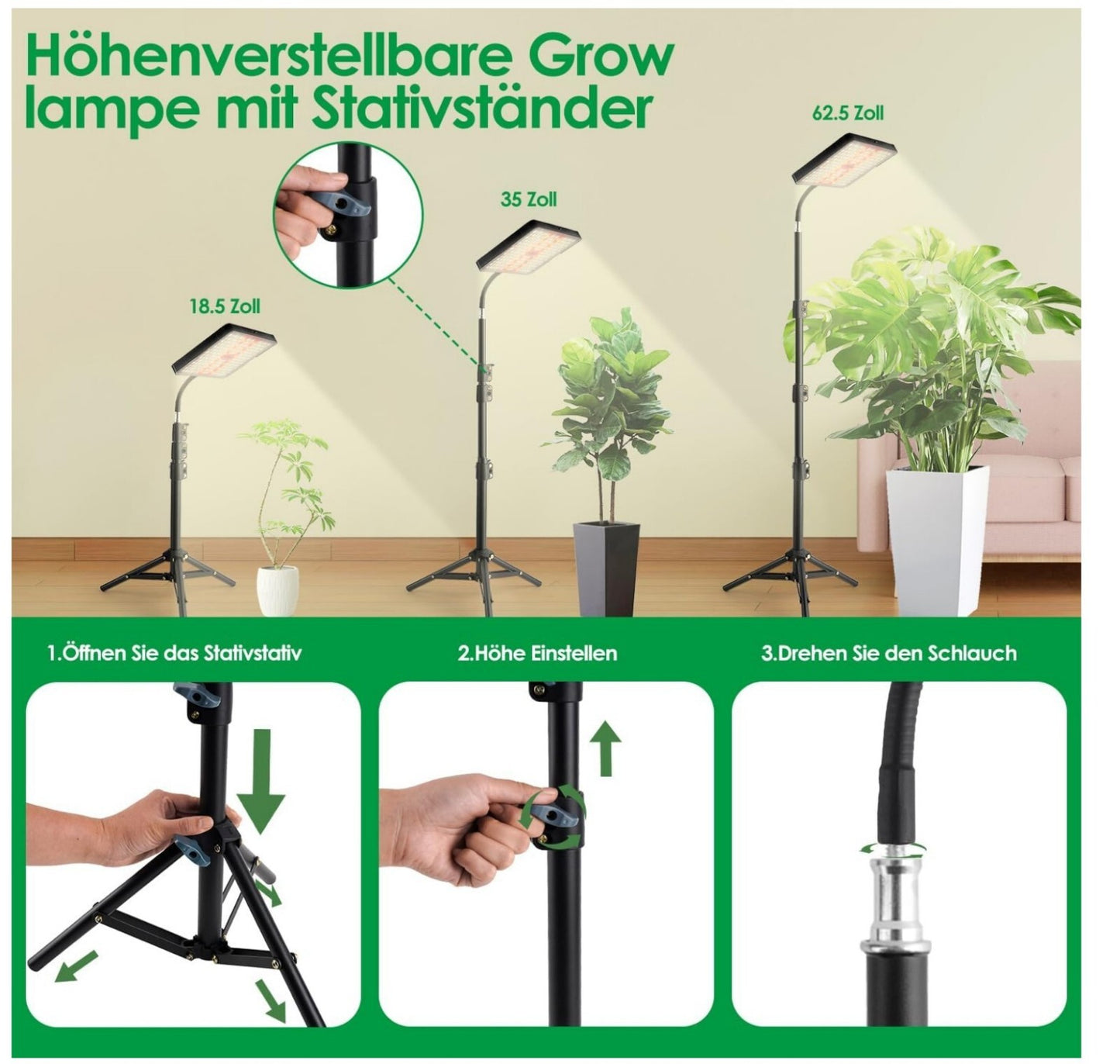 LED Grow Lampe 3700 Lumen Vollspektrum 226 Chips Fernbedienung Timer