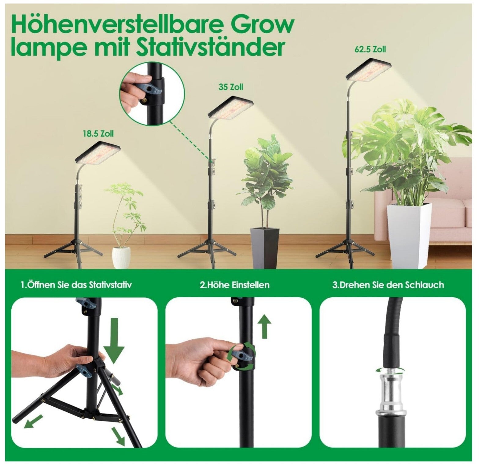 LED Grow Lampe 3700 Lumen Vollspektrum 226 Chips Fernbedienung Timer