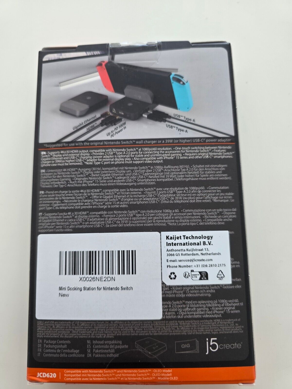 Nintendo Switch Mini-Dockingstation Switch 4K HDMI USB Ethernet JCD620