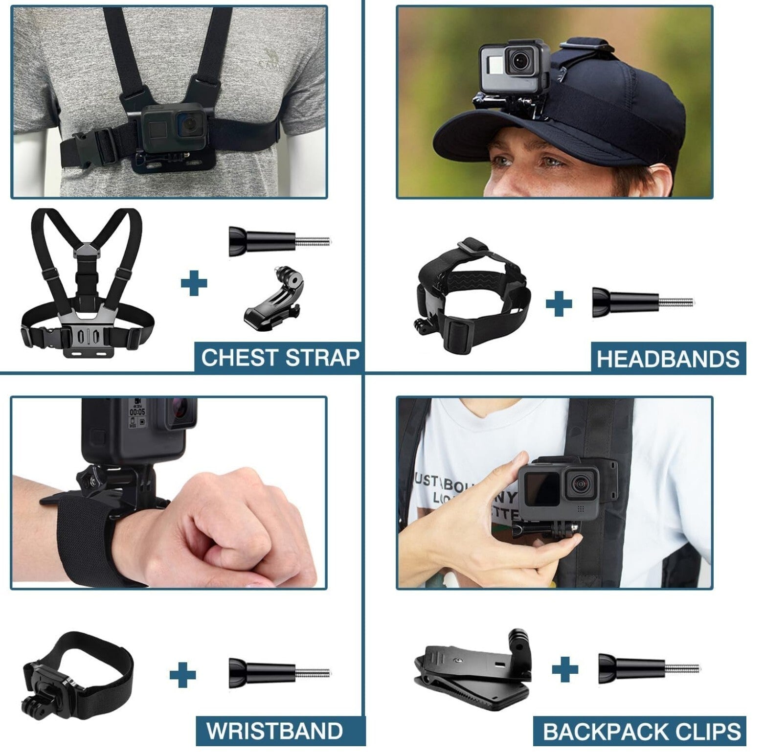 GoPro Hero 13 Zubehör Set Wasserdicht 70m Fahrradhalterung
