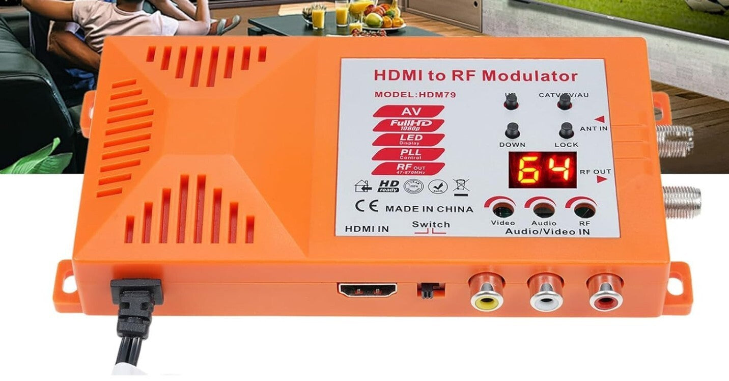 TV/AV zu RF Modulator HDMI RCA Koaxial UHF Konverter NTSC/PAL