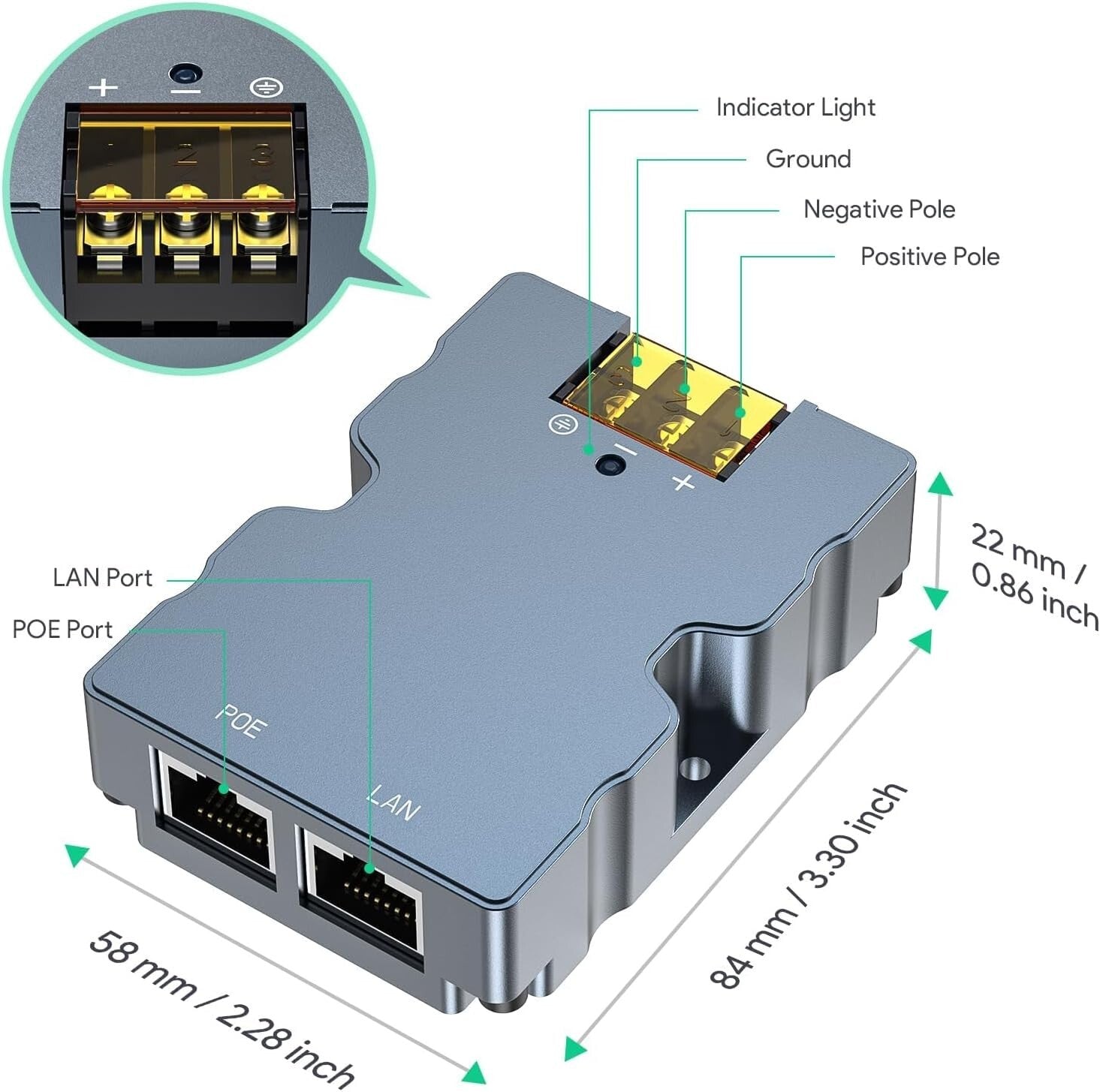 Starlink GigE PoE Injektor 320W Kabeladapter RJ45 12V-48V