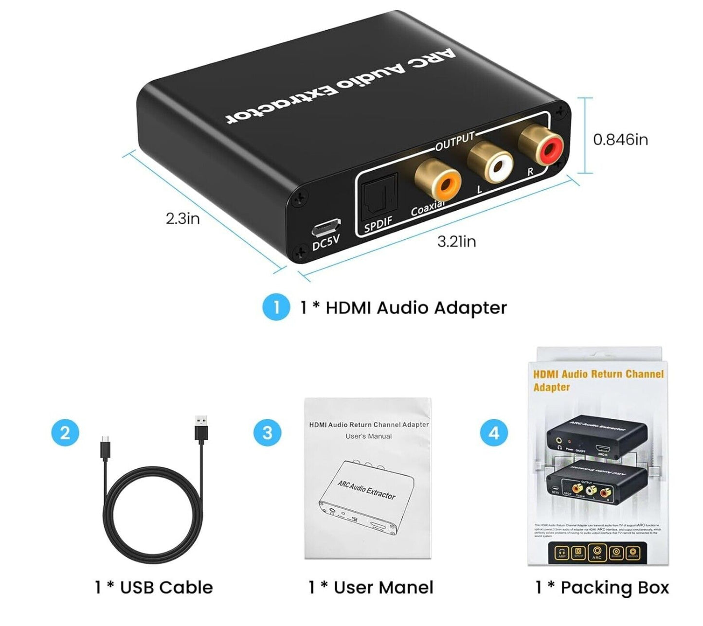 HDMI ARC Adapter – Audio Converter für HDTV, Soundbar & Verstärker