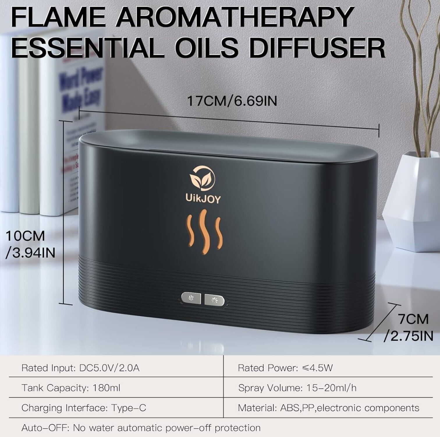 Aroma Diffuser Ätherische Öle Diffuser - UikJOY Tragbarer Aromatherapie Nebel Lu