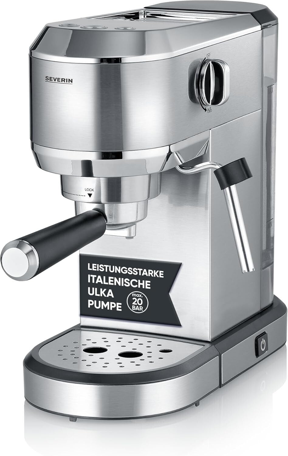 SEVERIN Newspresa Espressomaschine 20 Bar 1L Edelstahl KA 5997