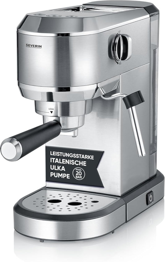SEVERIN Newspresa Espressomaschine 20 Bar 1L Edelstahl KA 5997