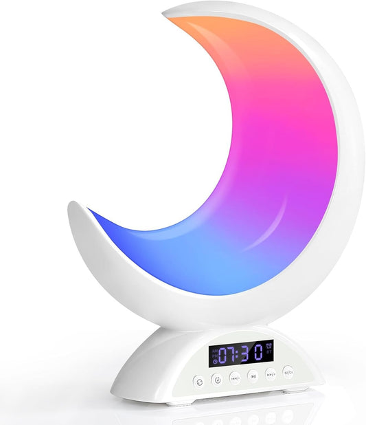 Lichtwecker Mondform 19 Lichtmodi Bluetooth Lautsprecher Touch-Steuerung