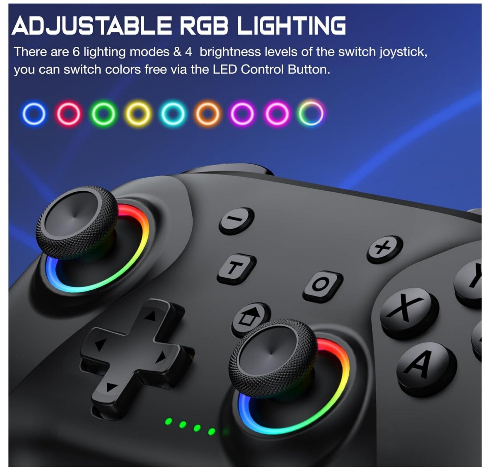 Switch Pro Controller Hall-Effekt LED 1000mAh für Switch PC iOS Android