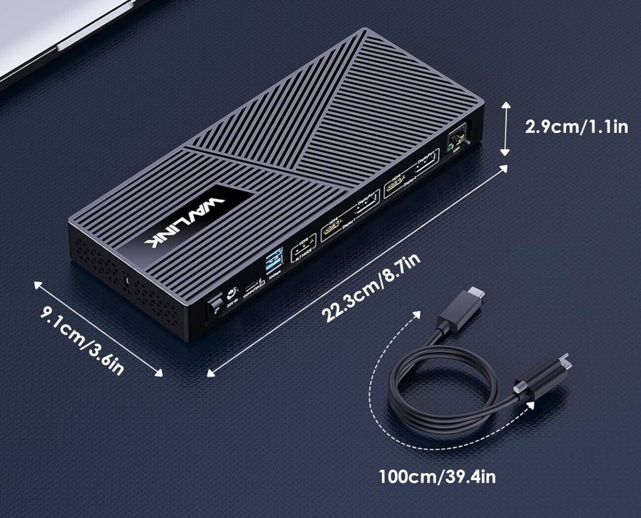 Triple Display Docking Station mit 100W PD, 15-in-1 USB-C Laptop Dockingstation