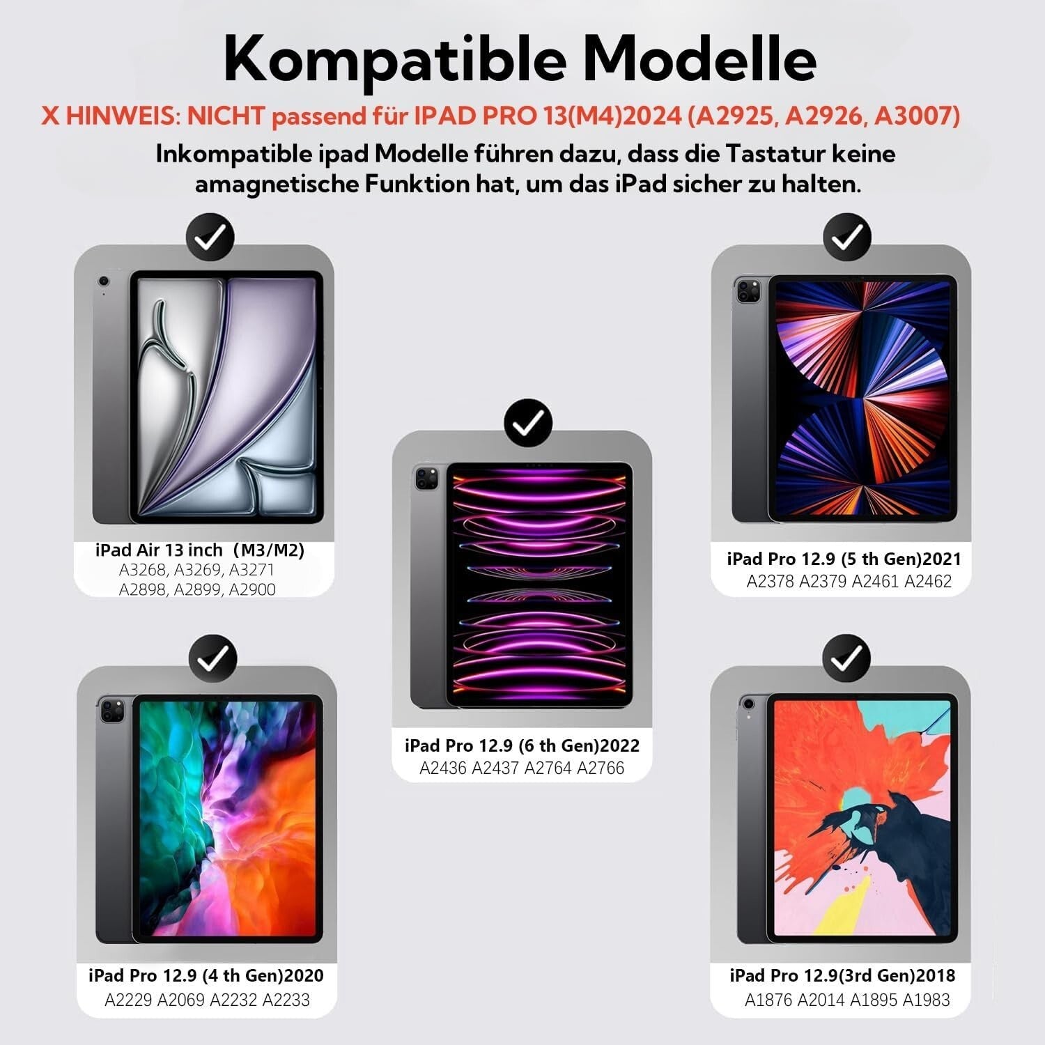 Magic Keyboard Case für iPad Pro 12,9" & Air 13" QWERTZ Schwarz