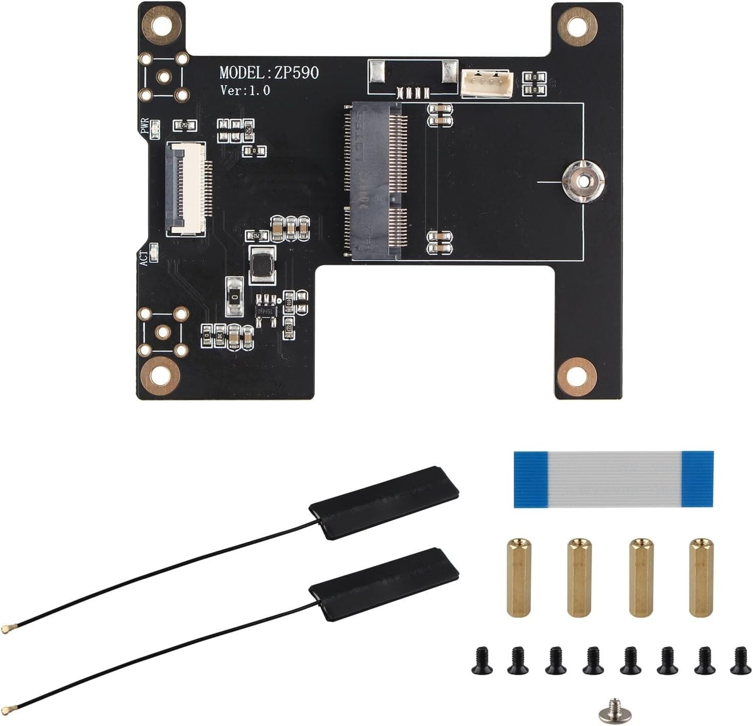 ZP590B PCIe WiFi7 Adapter für Raspberry Pi 5 M.2 E-Key TPU