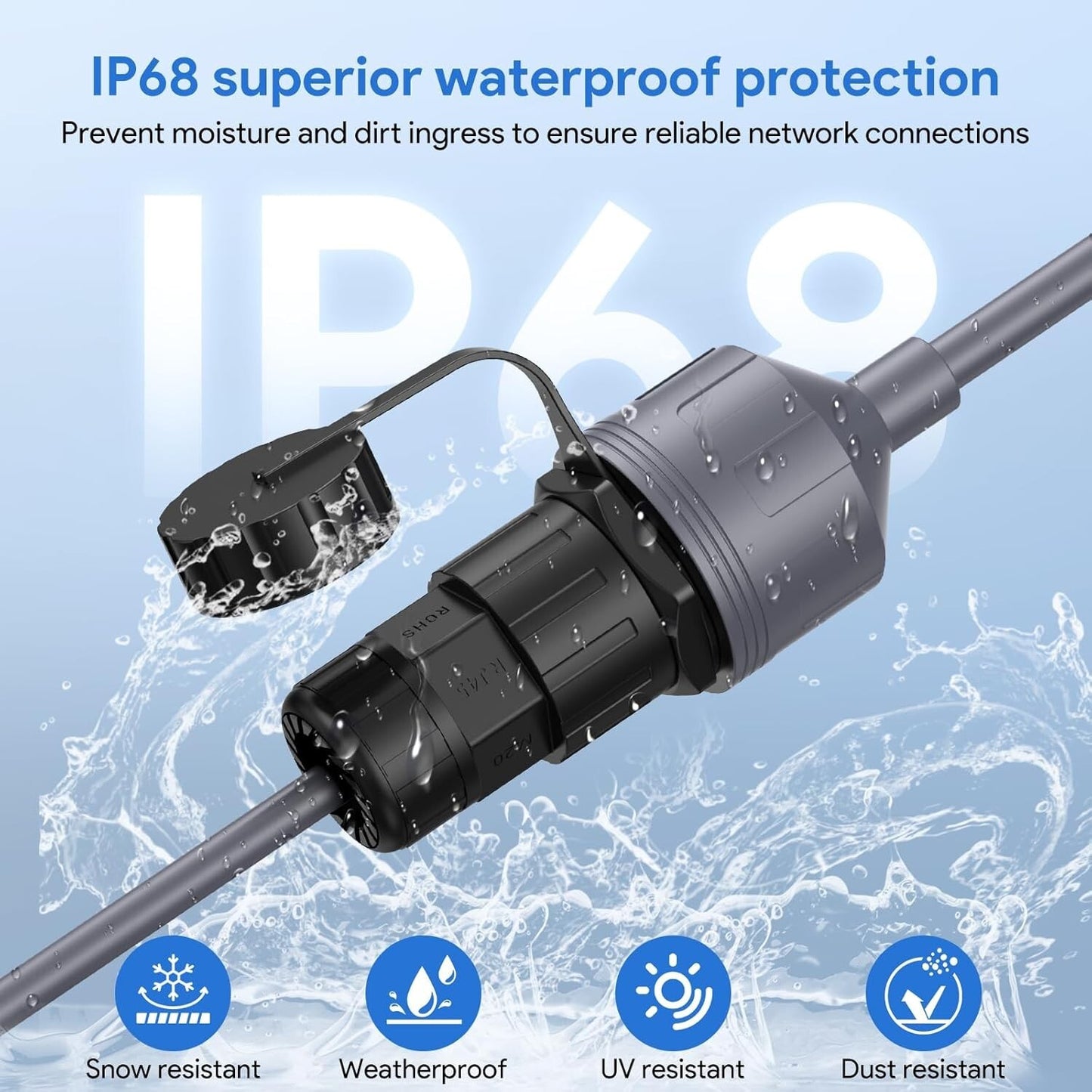 Starlink Ethernet Adapter Gen 3/Mini IP68 RJ45 Wasserdicht